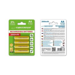 Esperanza EZA104Y Baterii reîncărcabile Ni-MH AA 2000MAH x4