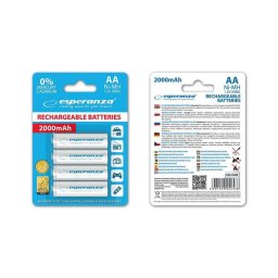 Esperanza EZA104W Baterii reîncărcabile Ni-MH AA 2000MAH x4