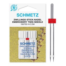 Ac dublu broderie Schmetz, finete ac 75, distanta ac intre 2-3 mm, pentru masina de brodat