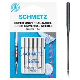 Set 5 ace Schmetz, cu suprafata antiaderenta, finete ac 70-100, pentru masina de cusut, sistem ac 130/705 H
