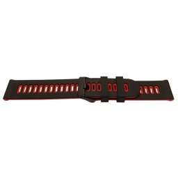 Curea silicon doua culori QR neagra cu roșu 22mm- 62209