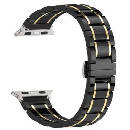 Bratara ceramica neagra cu auriu Apple Watch 42/44/45mm - 62543