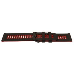 Curea silicon doua culori QR neagra cu roșu 22mm- 62209