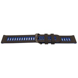 Curea silicon doua culori QR neagra cu albastru 20mm- 62204