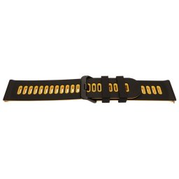 Curea silicon doua culori QR neagra cu galben 20mm- 62210