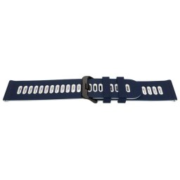 Curea silicon doua culori QR albastră cu alb 20mm- 62212