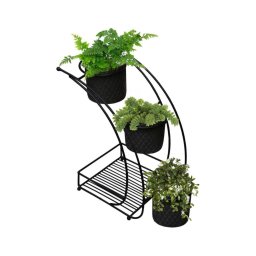 Suport de flori 37x19 cm negru/metal