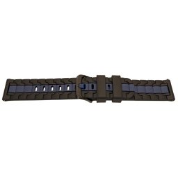Curea silicon doua culori QR neagra cu albastru 22mm- 62245
