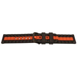 Curea silicon doua culori QR neagra cu roșu 22mm- 62247