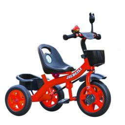 Tricicleta cu pedale pentru copii 2-5 ani, NBW, cos frontal negru si cos spate, Rosu