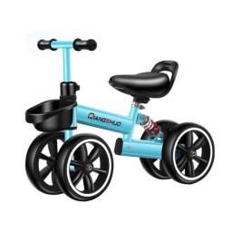 Bicicleta echilibru 4 roti, NBW, cadru otel, roti spuma EVA anti-pana, 10 inch, 2-5 ani, Albastru