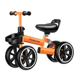 Bicicleta echilibru 4 roti, NBW, cadru otel, roti spuma EVA anti-pana, 10 inch, 2-5 ani, Portocaliu