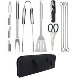 Set ustensile din inox pentru gratar Grunberg UG13PS, 13 piese