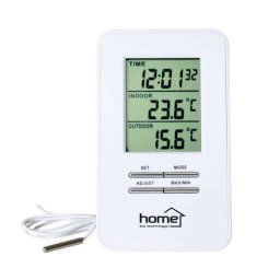 Termometru cu fir Home HC-12, LCD, interior / exterior, alb