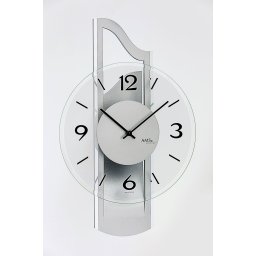 Ceas de perete AMS W9678 argintiu