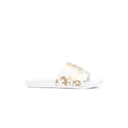 VERSACE JEANS COUTURE Șlapi Fondo Shelly Dis. Sq3 Gummy Logo Baroque 74VA3SQ3ZS365 g03 white/gold