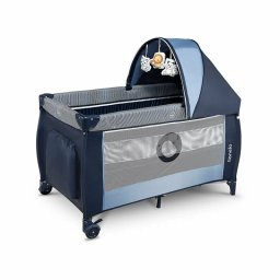 Lionelo Patut pliant Sven Plus, nivel intermediar, arcada jucarii, masuta de infasat, Blue Navy
