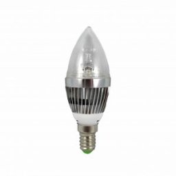 Bec lumanare filament Clar E14 3W Led cu soclu radiator aluminiu