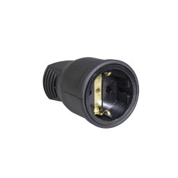 Cupla cauciuc Atra , IP44, neagra, cu contact protectie, 16 A, 250 V