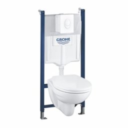 Set rezervor incastrat Grohe Solido cu vas WC si clapeta Skate Air alb lucios