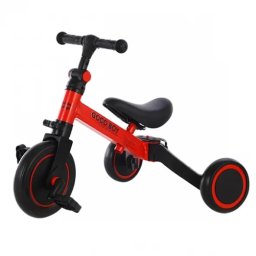 Tricicleta transformabila in bicicleta fara pedale, 2 - 5 ani, Rosu, 4 in 1