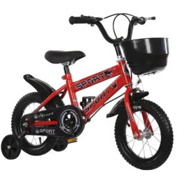 Bicicleta copii 16 inch cu roti ajutatoare si frane C-brake, NBW, 4-6 ani, Rosu