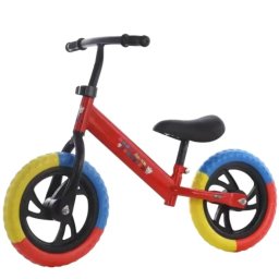 Bicicleta de echilibru fara pedale, NBW, cadru otel 3.1 kg, 2-5 ani, Roti in 3 culori, Rosu