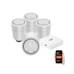 SET 4x cap termostatic Immax NEO 07732C + BRIDGE PRO v3 2xAA/3V Wi-Fi Tuya