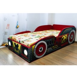Pat masina Mickey cu lumini 160x80