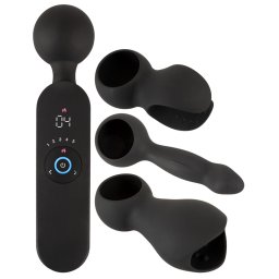 Coup!es Choice Wand Vibrator with 3 Attachments Black