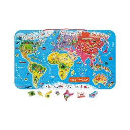 Janod - Hartă magnetică a lumii în limba engleză