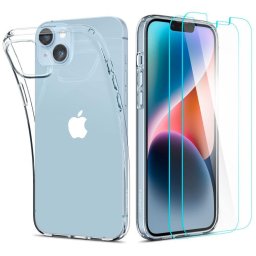 Husa Set Crystal Pack pentru iPhone 14 Plus: husă + 2× sticlă – transparent