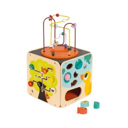Janod - Cub interactiv cu labirint MULTI ACTIVITY