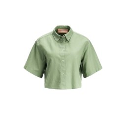 JJXX Cămaşă Jxlulu Ss Cropped Comfort Linen Shirt 12231335 17-0210 TCX loden frost