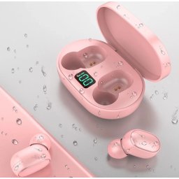 MXM Căști fără fir, Pecky E6S cu bluetooth 5.0 și carcasă reîncărcabilă - Roz