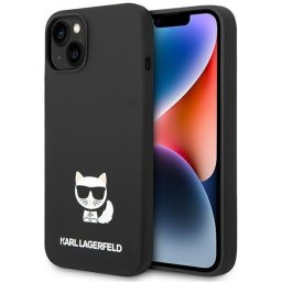 Husa Husa telefon Karl Lagerfeld pentru iPhone 14 Plus, Choupette, Silicon lichid, Negru