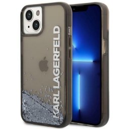 Husa Husa telefon Karl Lagerfeld pentru iPhone 14, Translucent Liquid Glitter, Plastic, Negru