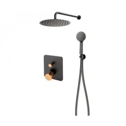 Set dus incastrat FDesign Ardesia negru-roz auriu