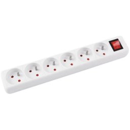 Prelungitor Prelungitor cu 6 prize, cablu 1.5 metri, cu intrerupator, Office Products - alb
