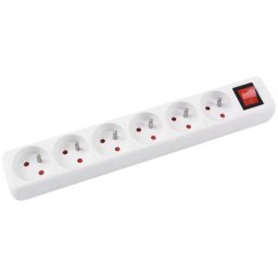 Prelungitor Prelungitor cu 6 prize, cablu 3 metri, cu intrerupator, Office Products - alb