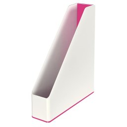 Suport vertical Leitz WOW, pentru documente, PS, A4, culori duale, alb-roz