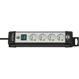 Prelungitor Prelungitor BRENNERSTUHL Premium, 4 prize cu impamantare, cablu 1.8 m, intrerupator - negru/gri
