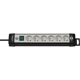 Prelungitor Prelungitor BRENNERSTUHL Premium, 6 prize cu impamantare, cablu 3 m, intrerupator - negru/gri