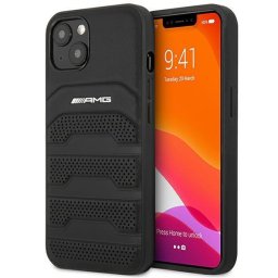 Husa AMG AMHCP14MGSEBK iPhone 14 Plus 6,7 "black / black hardcase Leather Debossed Lines