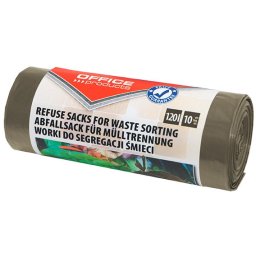 Diverse articole de curatenie Saci menaj super rezistenti 120L, 10buc/rola, Office Products - maro - pt. resturi bio