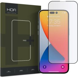 Folie Protectie Ecran HOFI pentru Apple iPhone 14 Pro Max, PRO, Sticla securizata, Full Face, Full Glue, Neagra