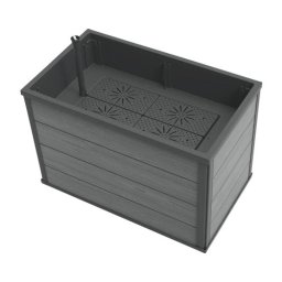 Jardiniera de gradina, inaltata, Keter Maple Garden Bed, dreptunghiulara, polipropilena, pentru flori, plante aromatice si legume, gri, rezistenta UV, 88 L