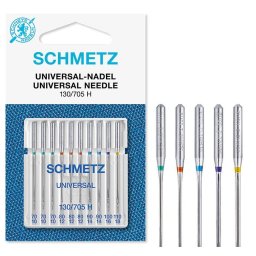 Set combinat 10 ace universale Schmetz, finete ac 70-110, pentru masina de cusut, sistem ac 130/705 H