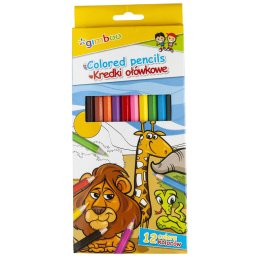 Articole pentru scoala Creioane colorate, 12 culori/cutie, GIMBOO