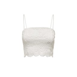 ONLY Top Onlalba S/L Short Lace Top Jrs 15291450 11-4201 TCX cloud dancer